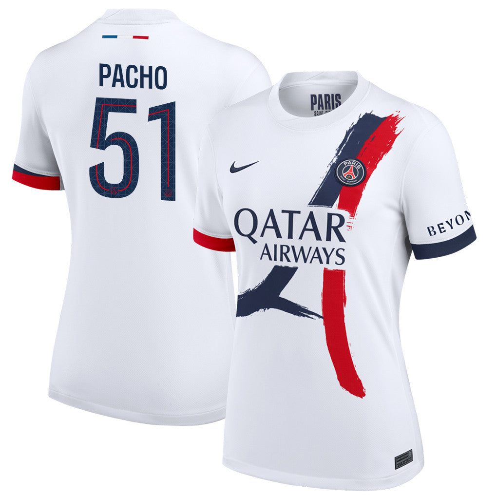 Willian Pacho 51 Paris Saint-Germain 25/26 Away Women Jersey - White