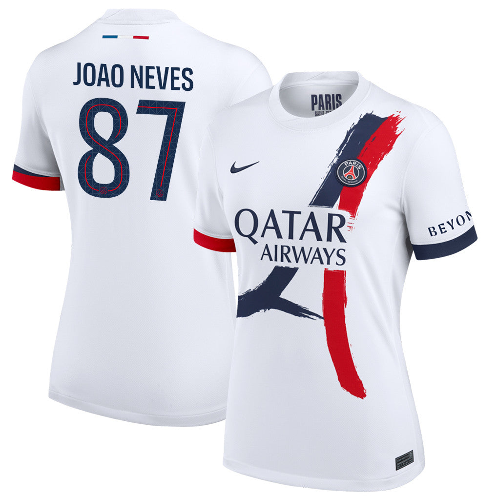 João Neves 87 Paris Saint-Germain 25/26 Away Women Jersey - White