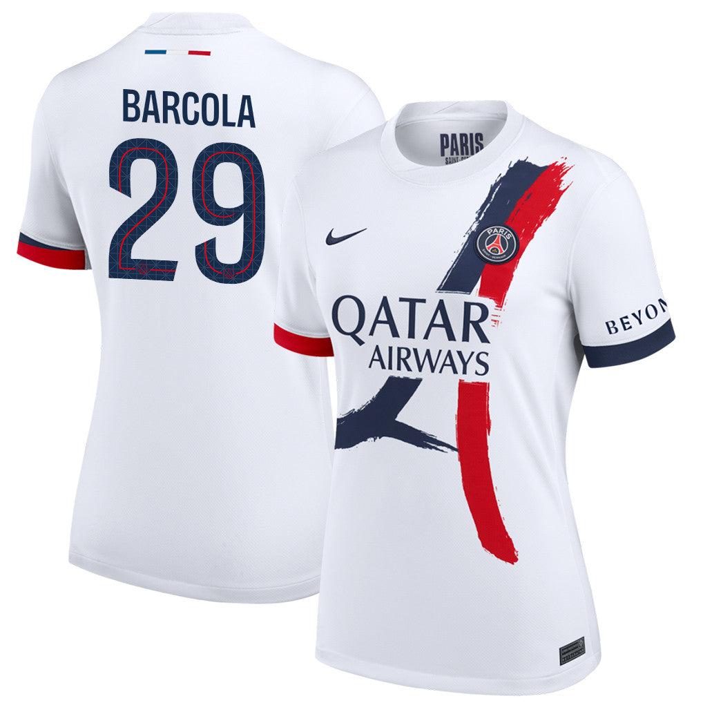 Bradley Barcola 29 Paris Saint-Germain 25/26 Away Women Jersey - White