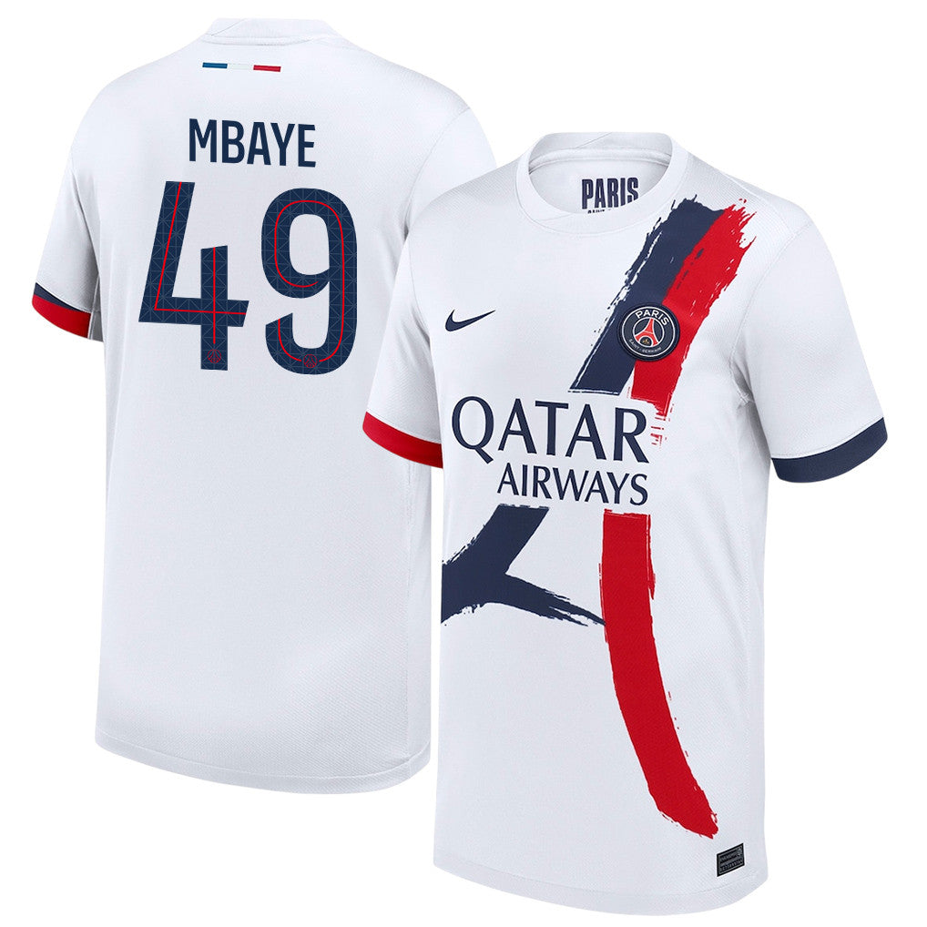 Ibrahim Mbaye 49 Paris Saint-Germain 25/26 Away YOUTH Jersey - White
