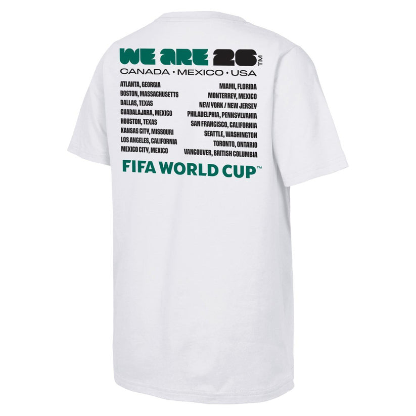 FIFA World Cup 2026 'We Are' Emblem and Cities T-Shirt - White
