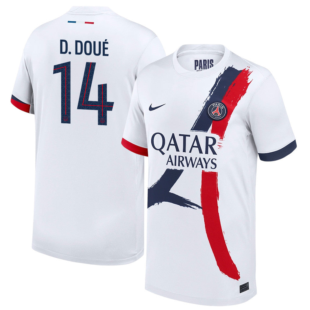 Désiré Doué 14 Paris Saint-Germain 25/26 Away YOUTH Jersey - White