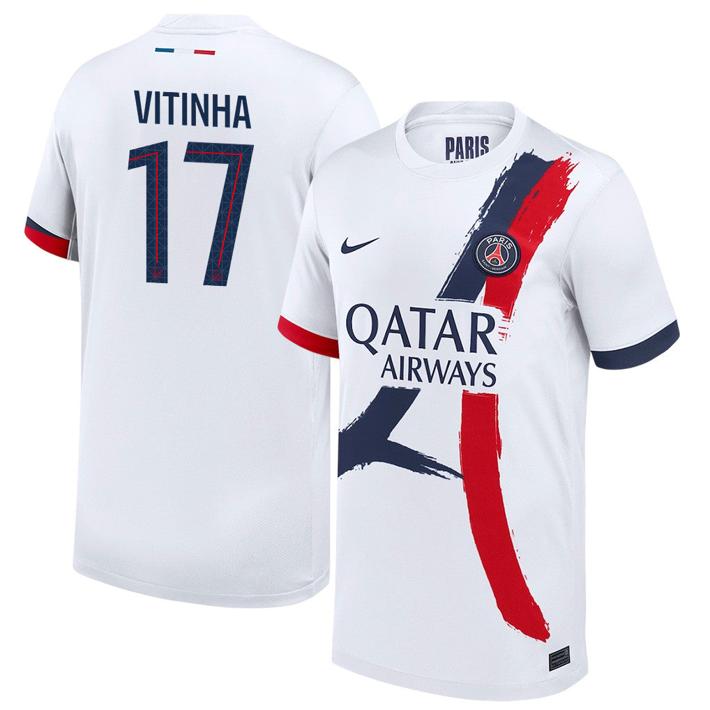 Vitinha 17 Paris Saint-Germain 25/26 Away YOUTH Jersey - White