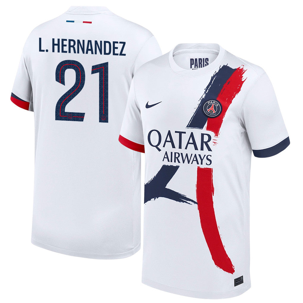 Lucas Hernández 21 Paris Saint-Germain 25/26 Away YOUTH Jersey - White