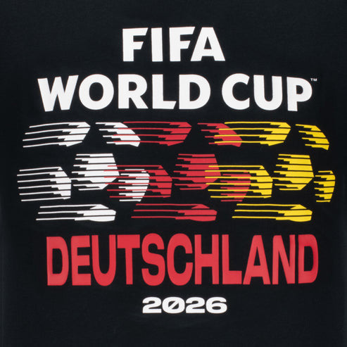 Germany FIFA World Cup 2026 Striped Soccer Ball Graphic T-Shirt - Black