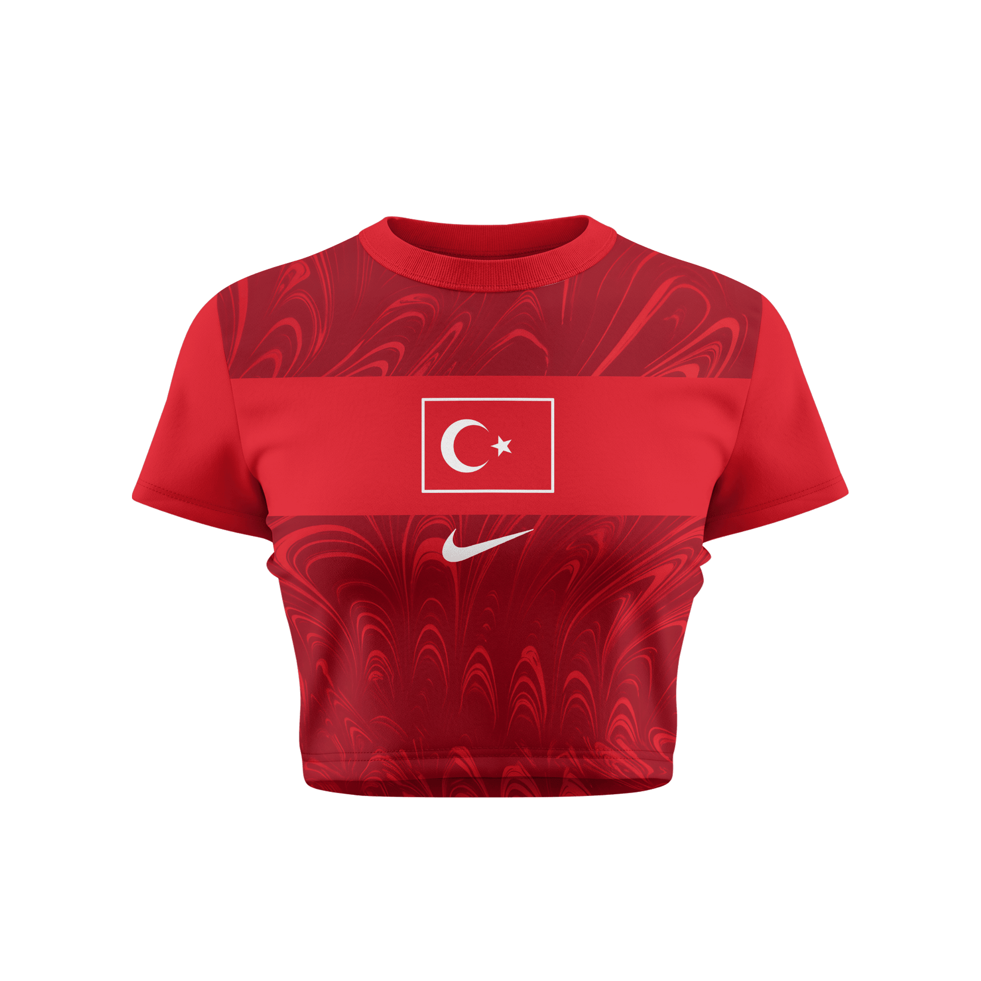 Turkey 2026 Women's Home All-Over Print Cropped Jersey - Red