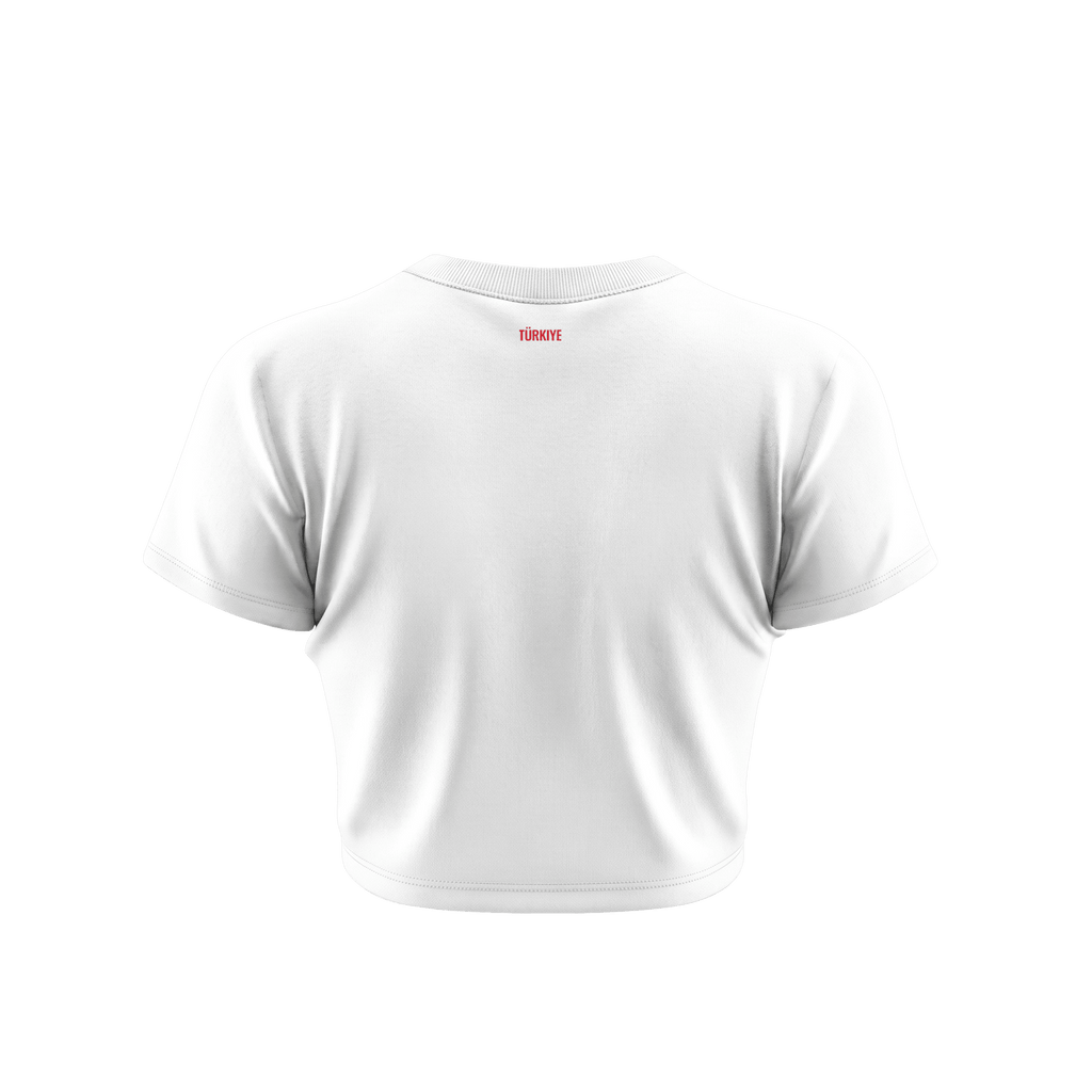 Turkey 2026 Women's Away All-Over Print Cropped Jersey - White