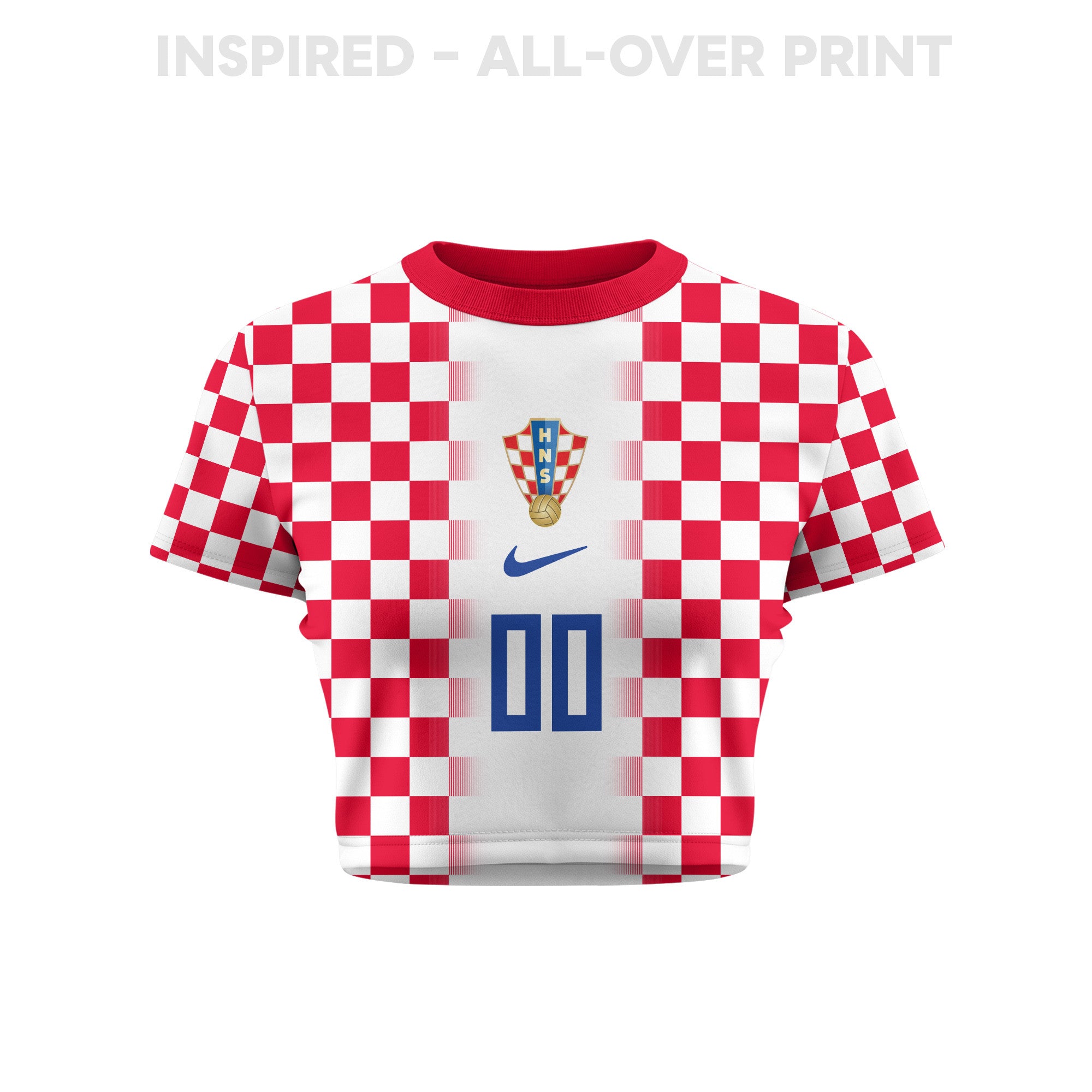 Croatia 2026 Women's Home Personalized All-Over Print Cropped Jersey - White