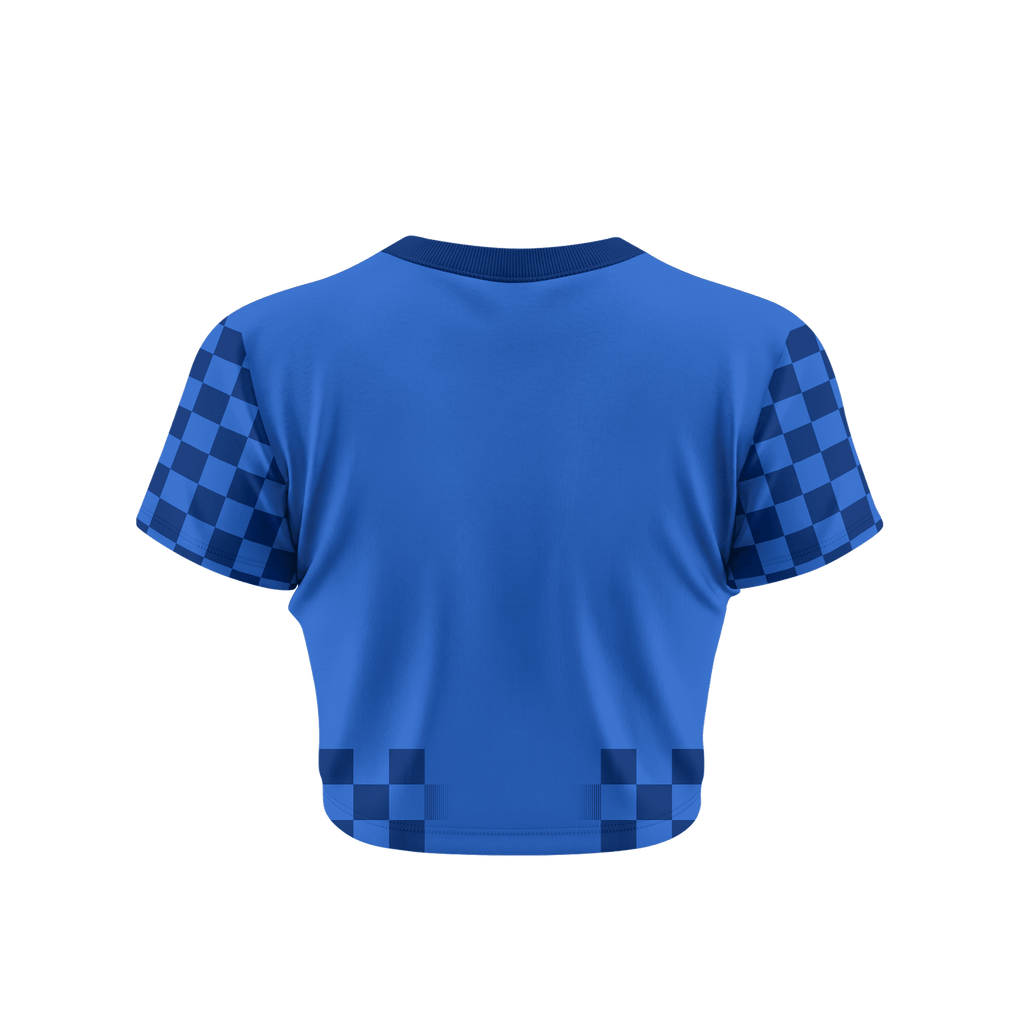 Croatia 2026 Women's Away All-Over Print Cropped Jersey - Blue