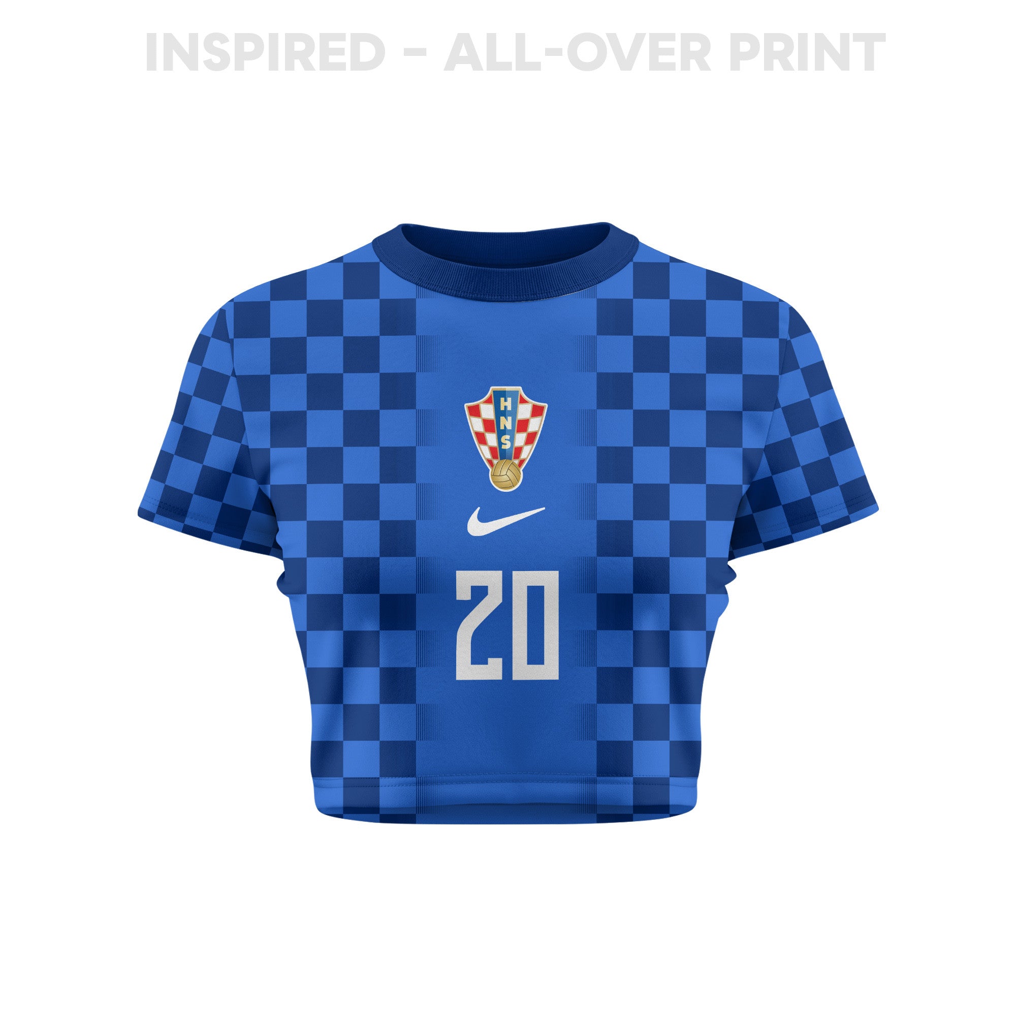 Nikola Moro 20 Croatia 2026 Women's Away All-Over Print Cropped Jersey - Blue