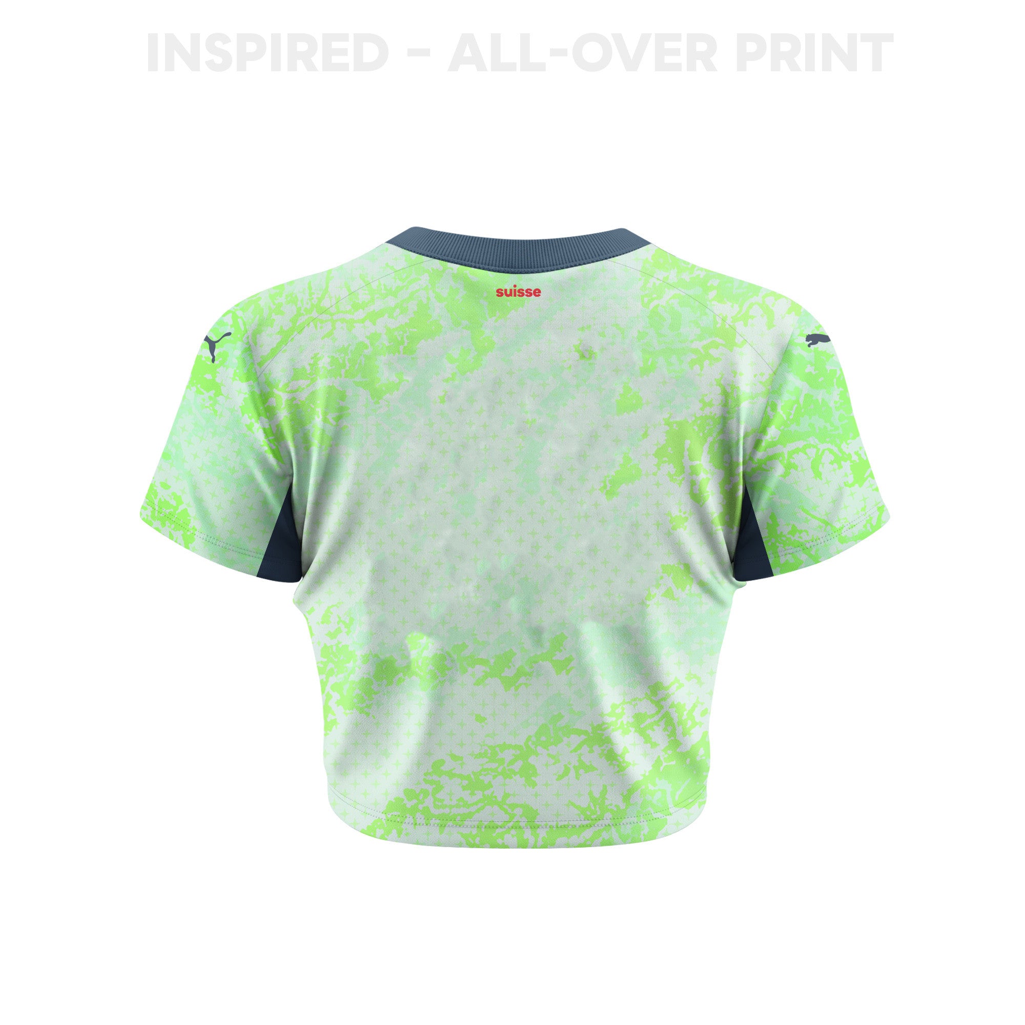 Switzerland 2026 Women's Away All-Over Print Cropped Jersey - Green