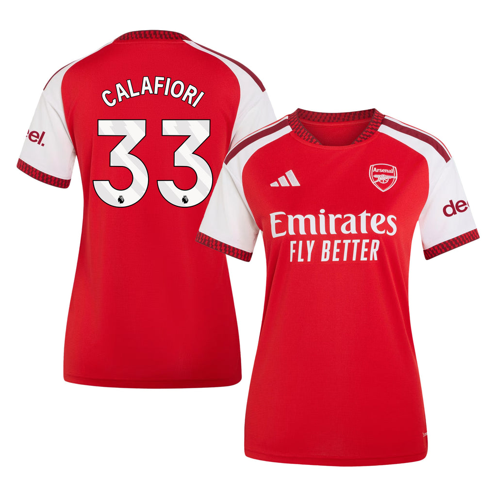 Riccardo Calafiori 33 Arsenal 2026/27 Home Jersey - Women, Red