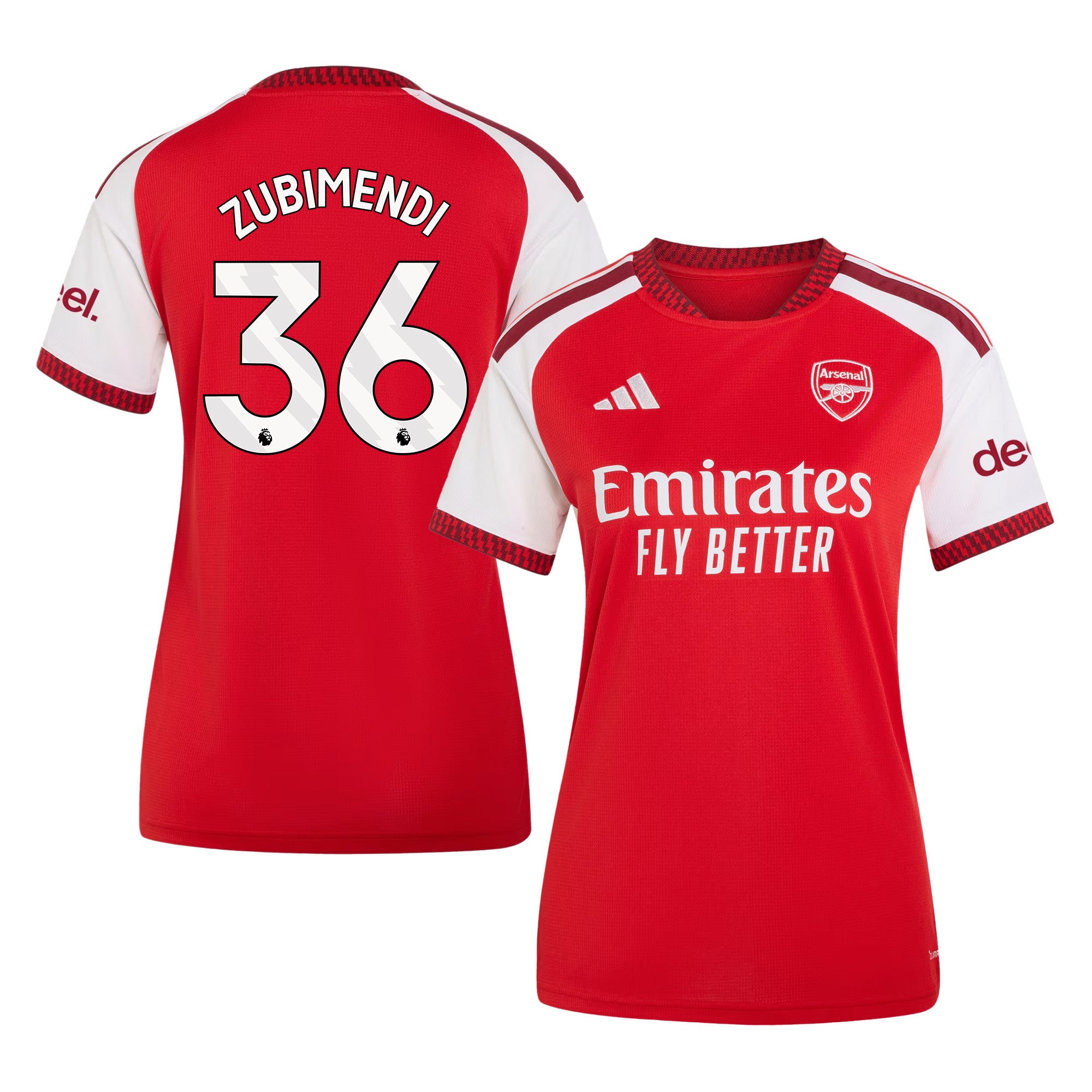 Martin Zubimendi 36 Arsenal 2026/27 Home Jersey - Women, Red
