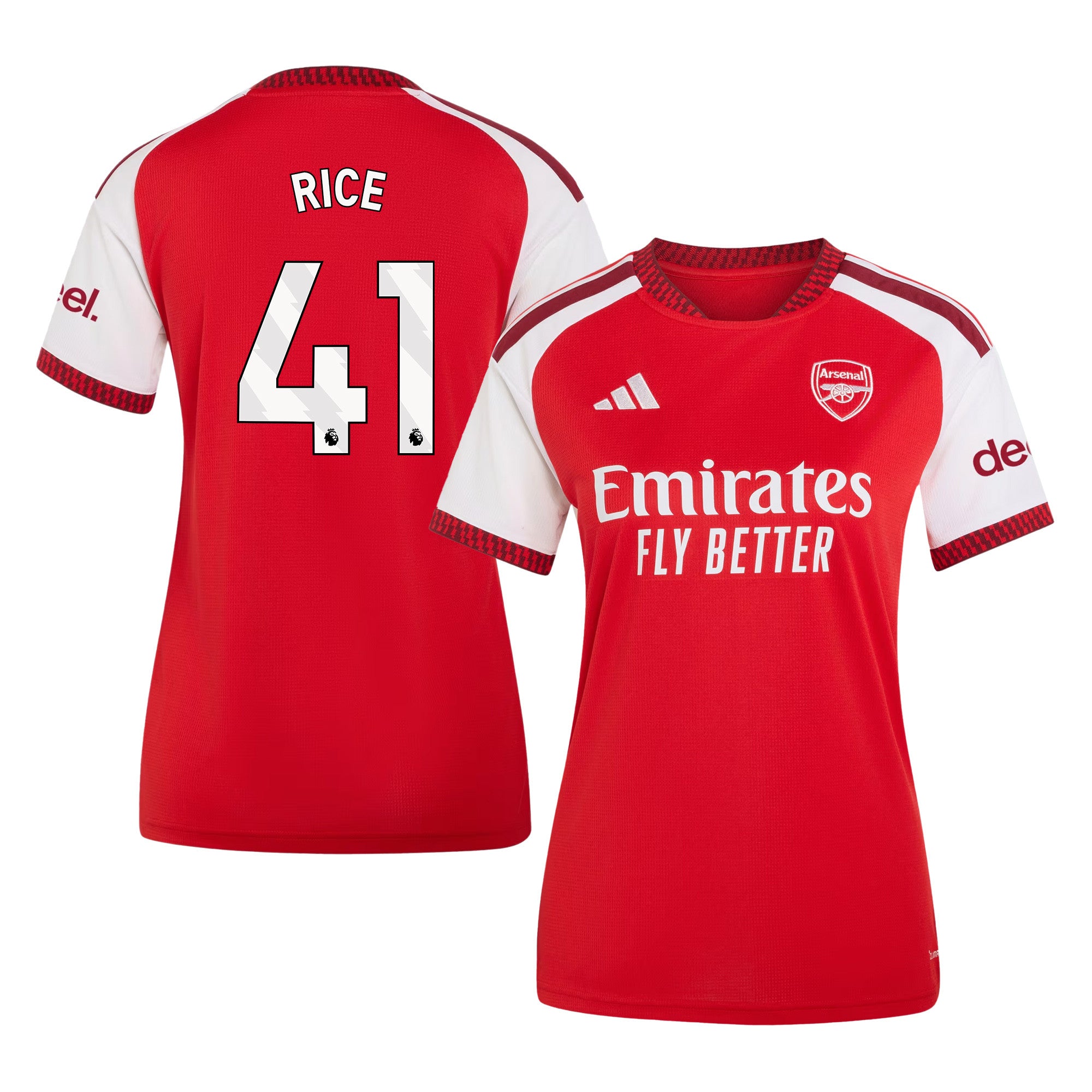 Declan Rice 41 Arsenal 2026/27 Home Jersey - Women, Red