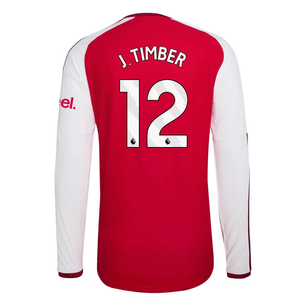 Jurriën Timber 12 Arsenal 2026/27 Home Long Sleeve Jersey - Men, Red
