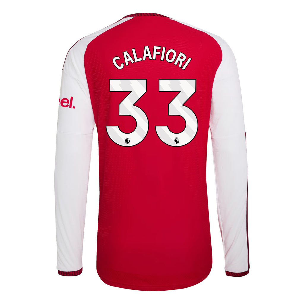 Riccardo Calafiori 33 Arsenal 2026/27 Home Long Sleeve Jersey - Men, Red