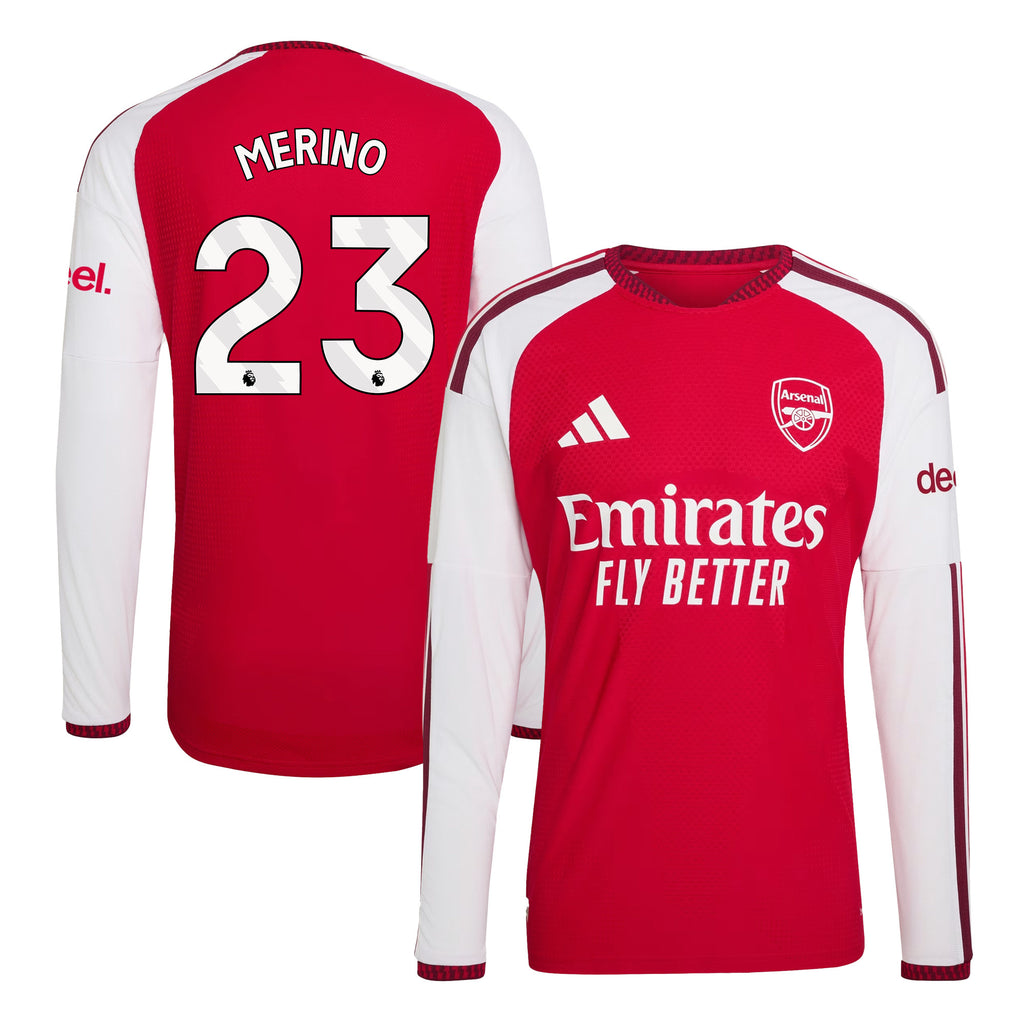 Mikel Merino 23 Arsenal 2026/27 Home Long Sleeve Jersey - Men, Red