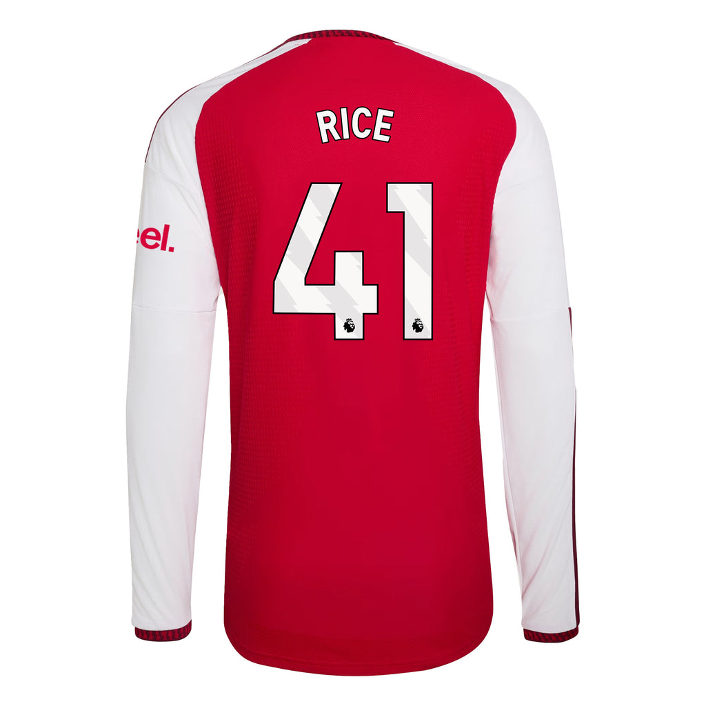 Declan Rice 41 Arsenal 2026/27 Home Long Sleeve Jersey - Men, Red