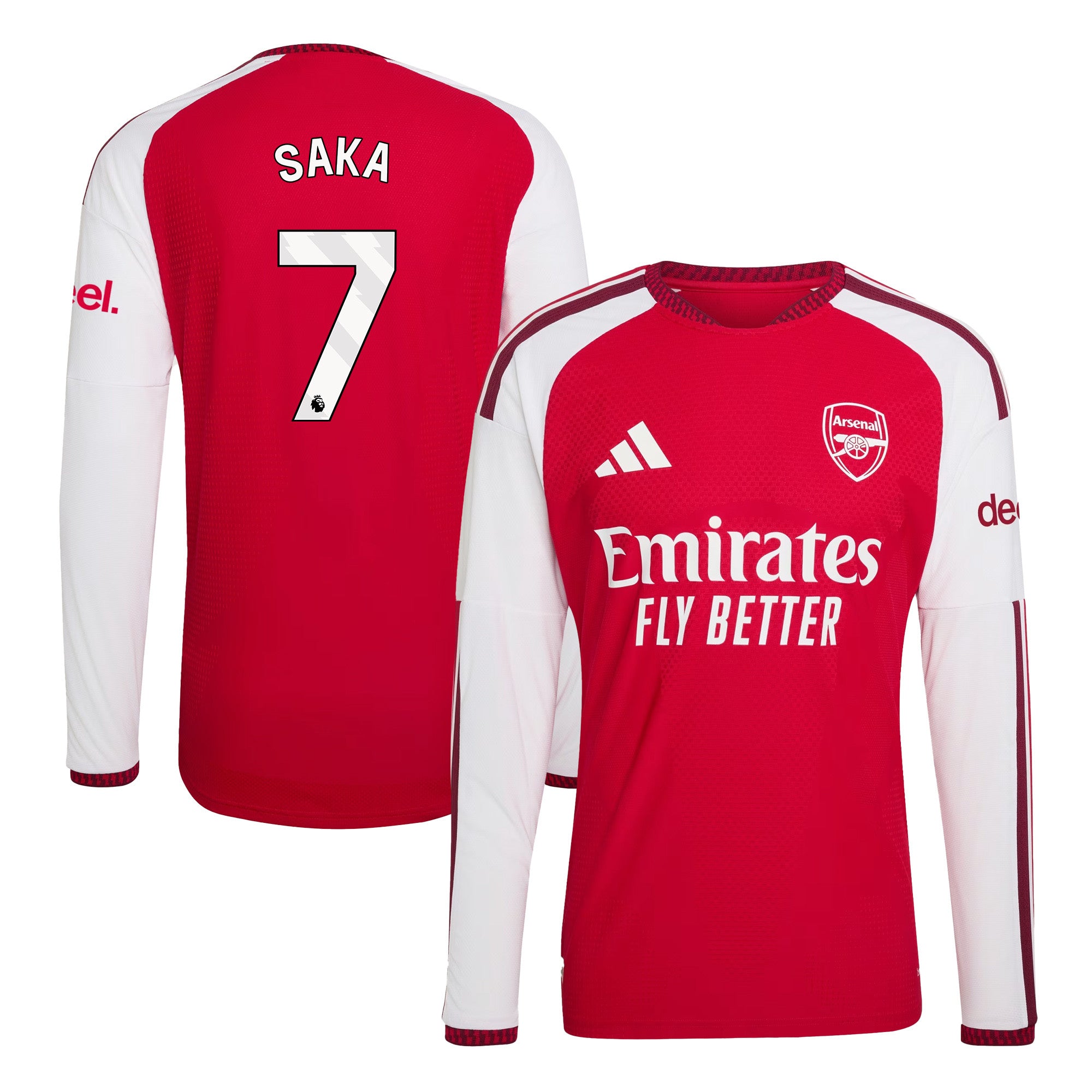 Bukayo Saka 7 Arsenal 2026/27 Home Long Sleeve Jersey - Men, Red