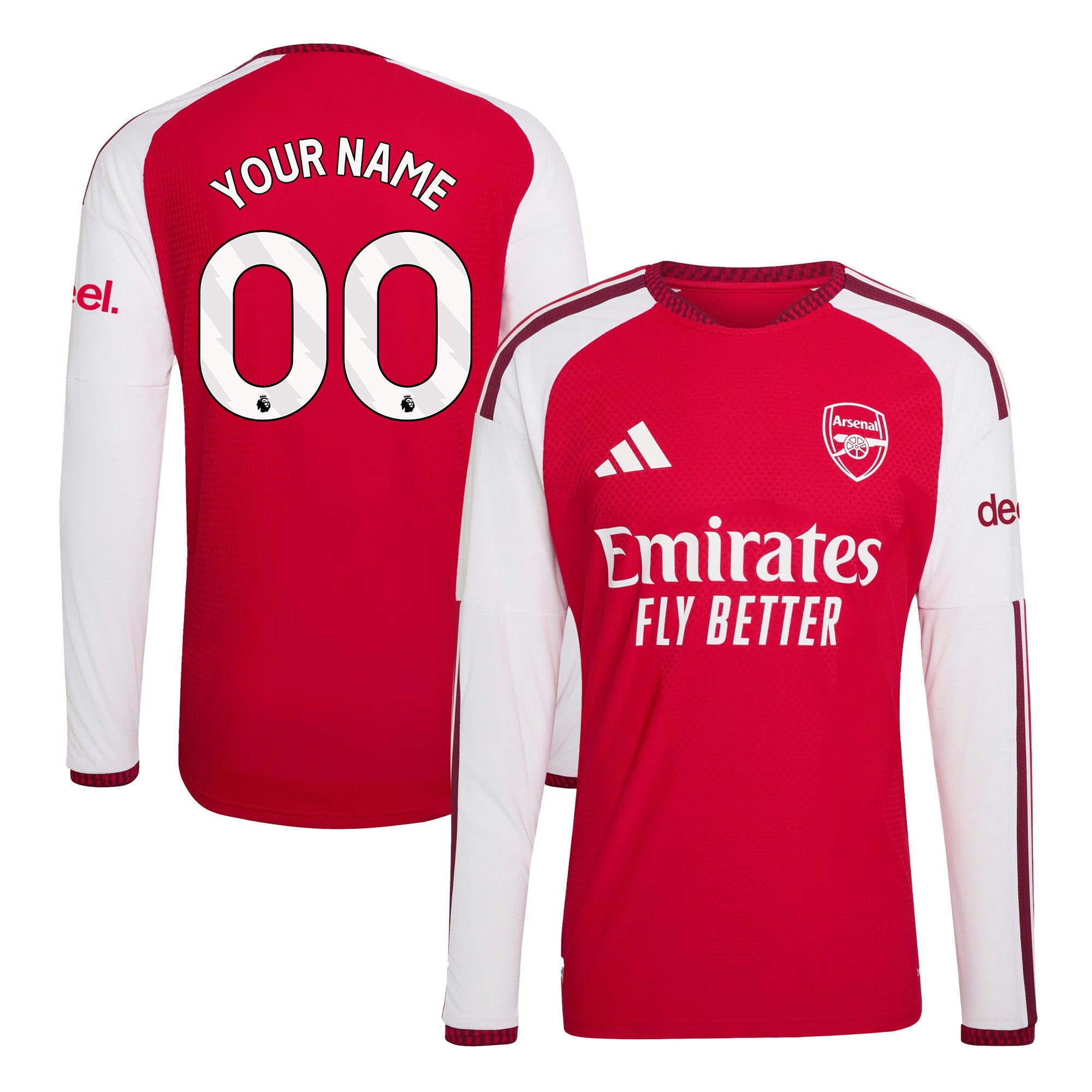 Arsenal 2026/27 Custom Name Home Long Sleeve Jersey - Men, Red