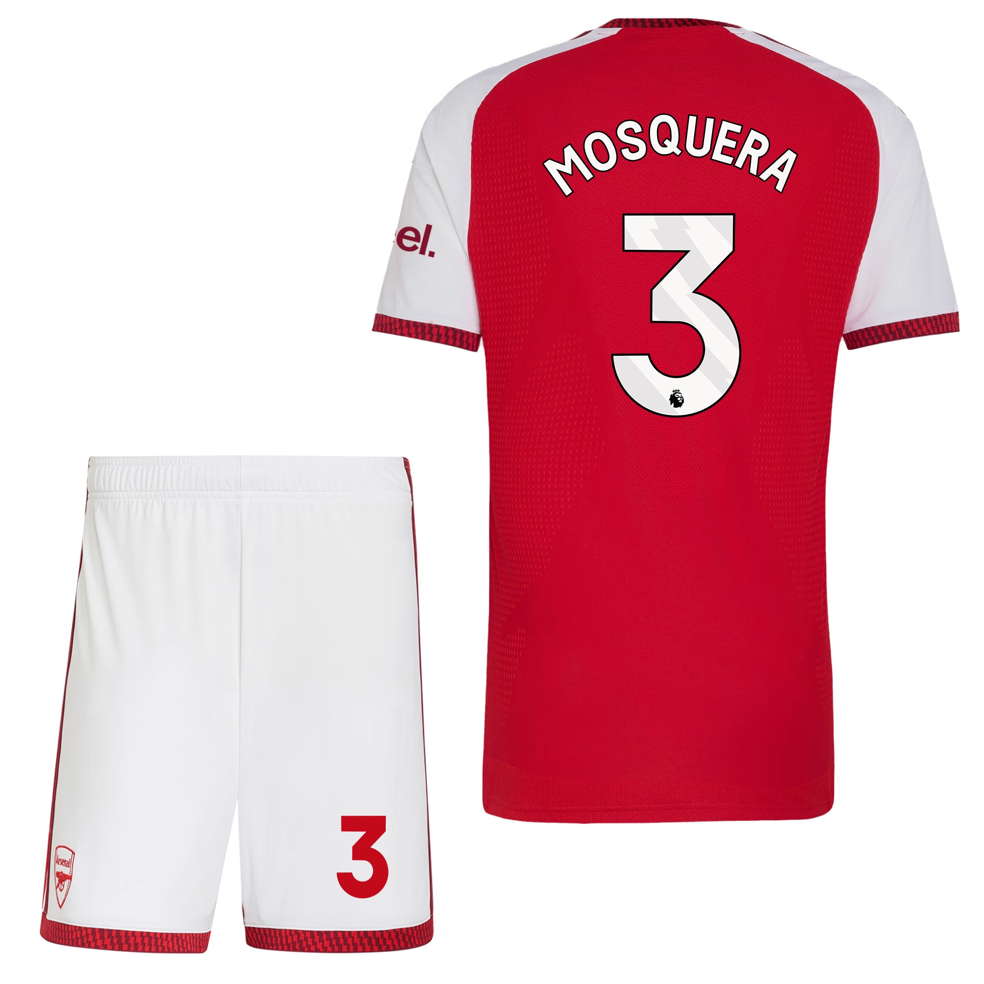Cristhian Mosquera 3 Arsenal 2026/27 Home Men Jersey & Shorts Set – Red