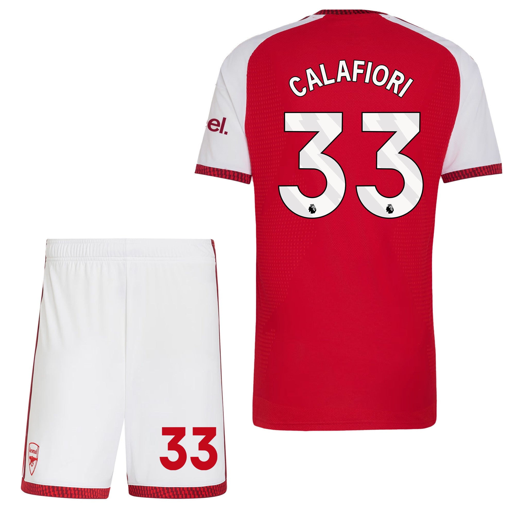 Riccardo Calafiori 33 Arsenal 2026/27 Home Men Jersey & Shorts Set – Red