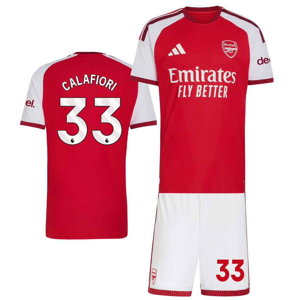 Riccardo Calafiori 33 Arsenal 2026/27 Home Men Jersey & Shorts Set – Red