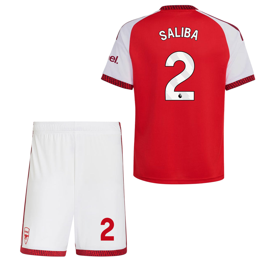 William Saliba 2 Arsenal 2026/27 YOUTH Home Jersey & Shorts Set - Red