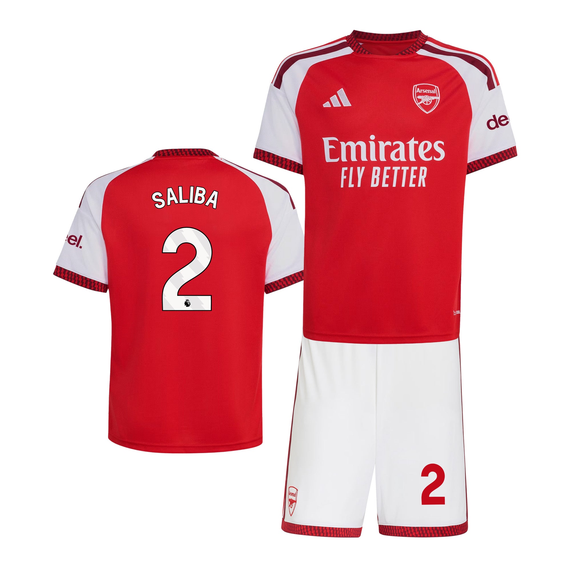 William Saliba 2 Arsenal 2026/27 YOUTH Home Jersey & Shorts Set - Red