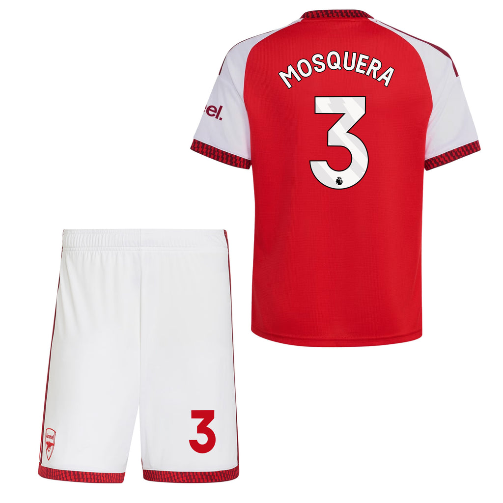 Cristhian Mosquera 3 Arsenal 2026/27 YOUTH Home Jersey & Shorts Set - Red