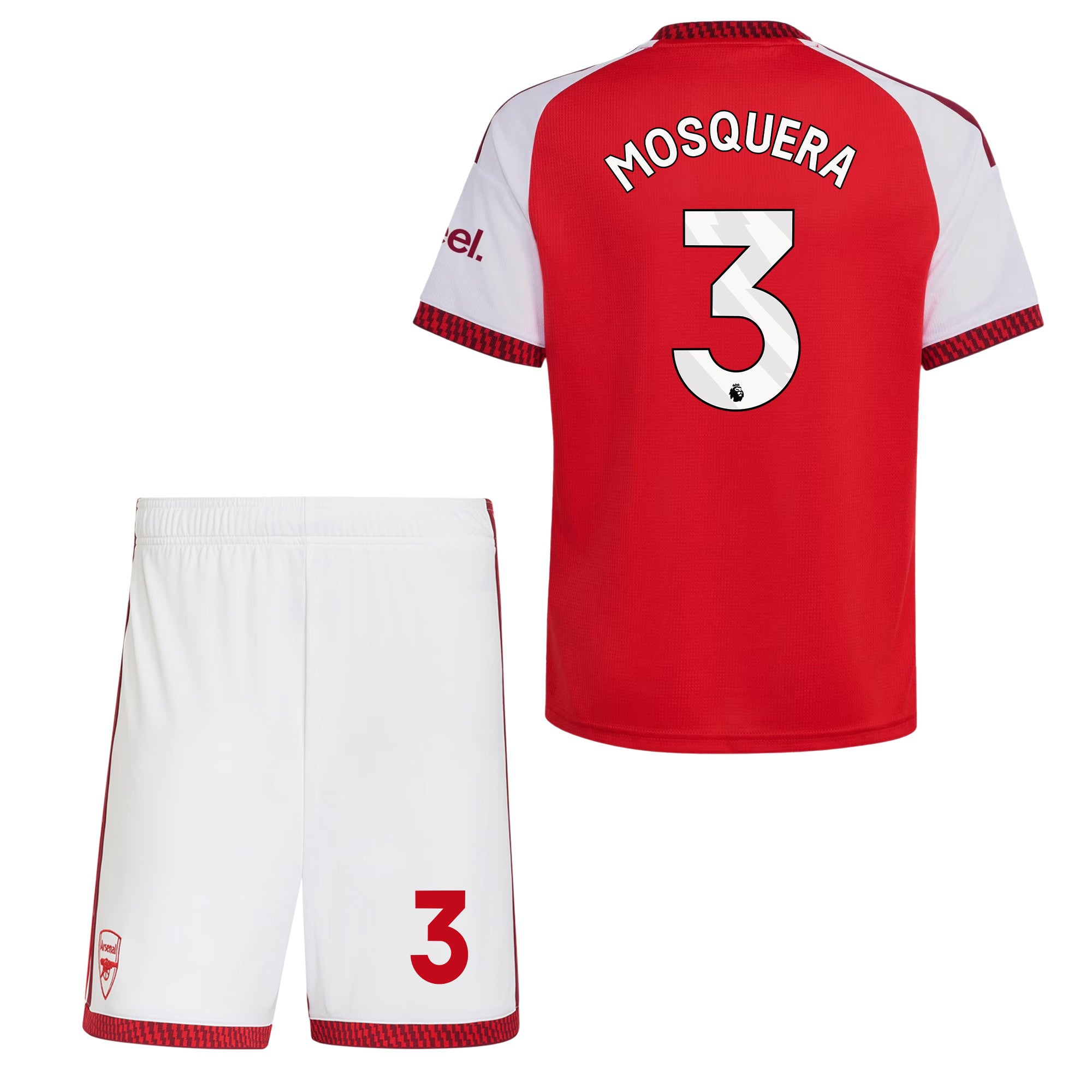 Cristhian Mosquera 3 Arsenal 2026/27 YOUTH Home Jersey & Shorts Set - Red