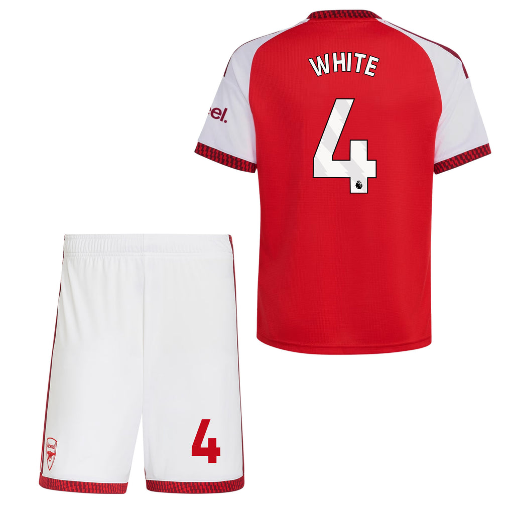 Ben White 4 Arsenal 2026/27 YOUTH Home Jersey & Shorts Set - Red