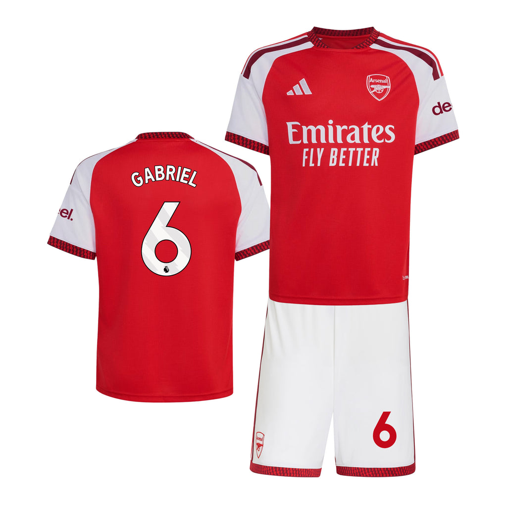Gabriel Magalhães 6 Arsenal 2026/27 YOUTH Home Jersey & Shorts Set - Red