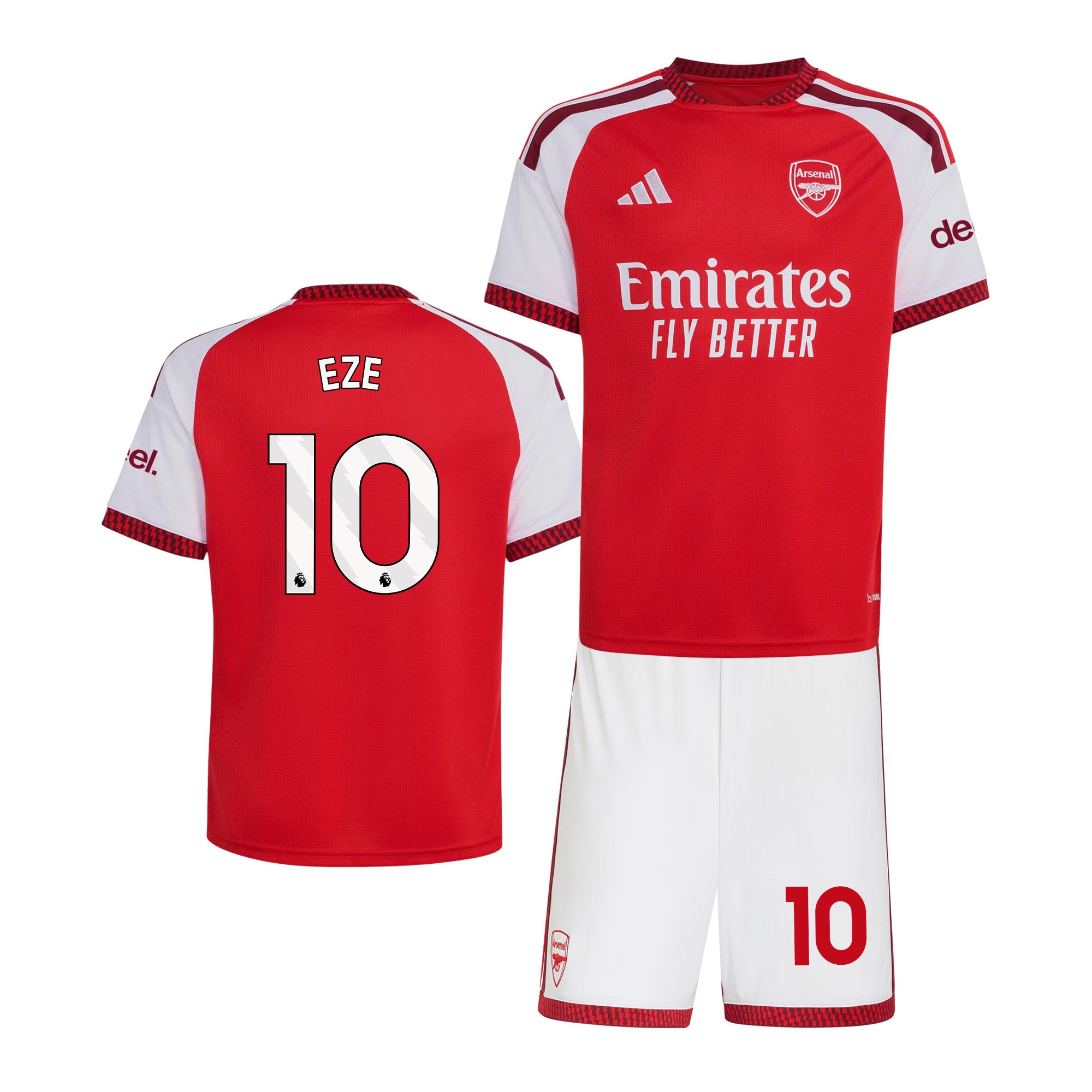 Eberechi Eze 10 Arsenal 2026/27 YOUTH Home Jersey & Shorts Set - Red
