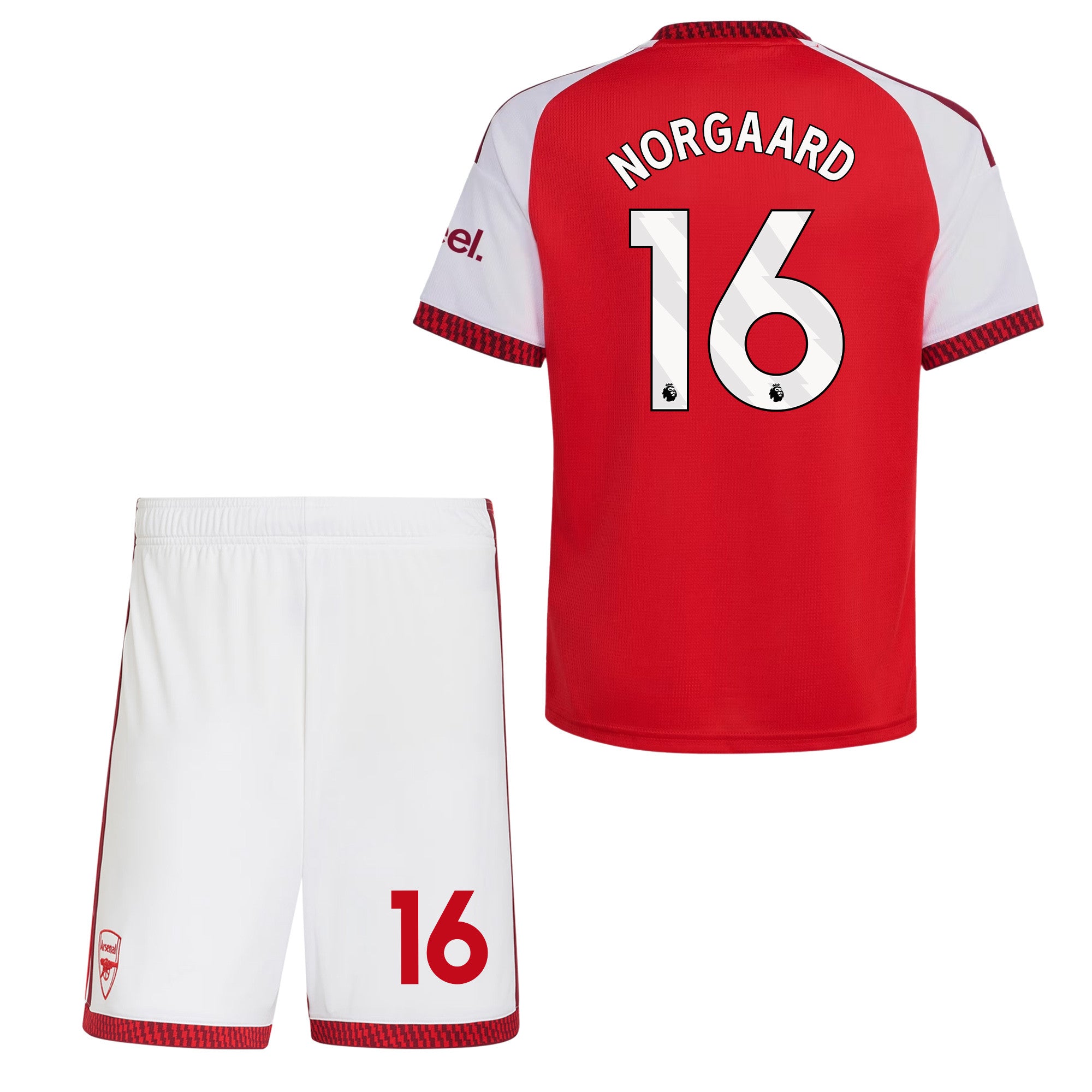 Christian Nørgaard 16 Arsenal 2026/27 YOUTH Home Jersey & Shorts Set - Red