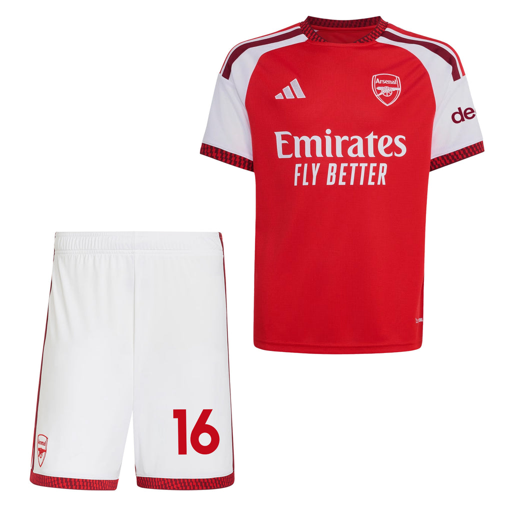 Christian Nørgaard 16 Arsenal 2026/27 YOUTH Home Jersey & Shorts Set - Red