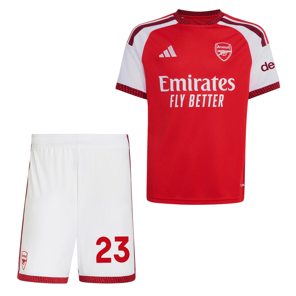 Mikel Merino 23 Arsenal 2026/27 YOUTH Home Jersey & Shorts Set - Red
