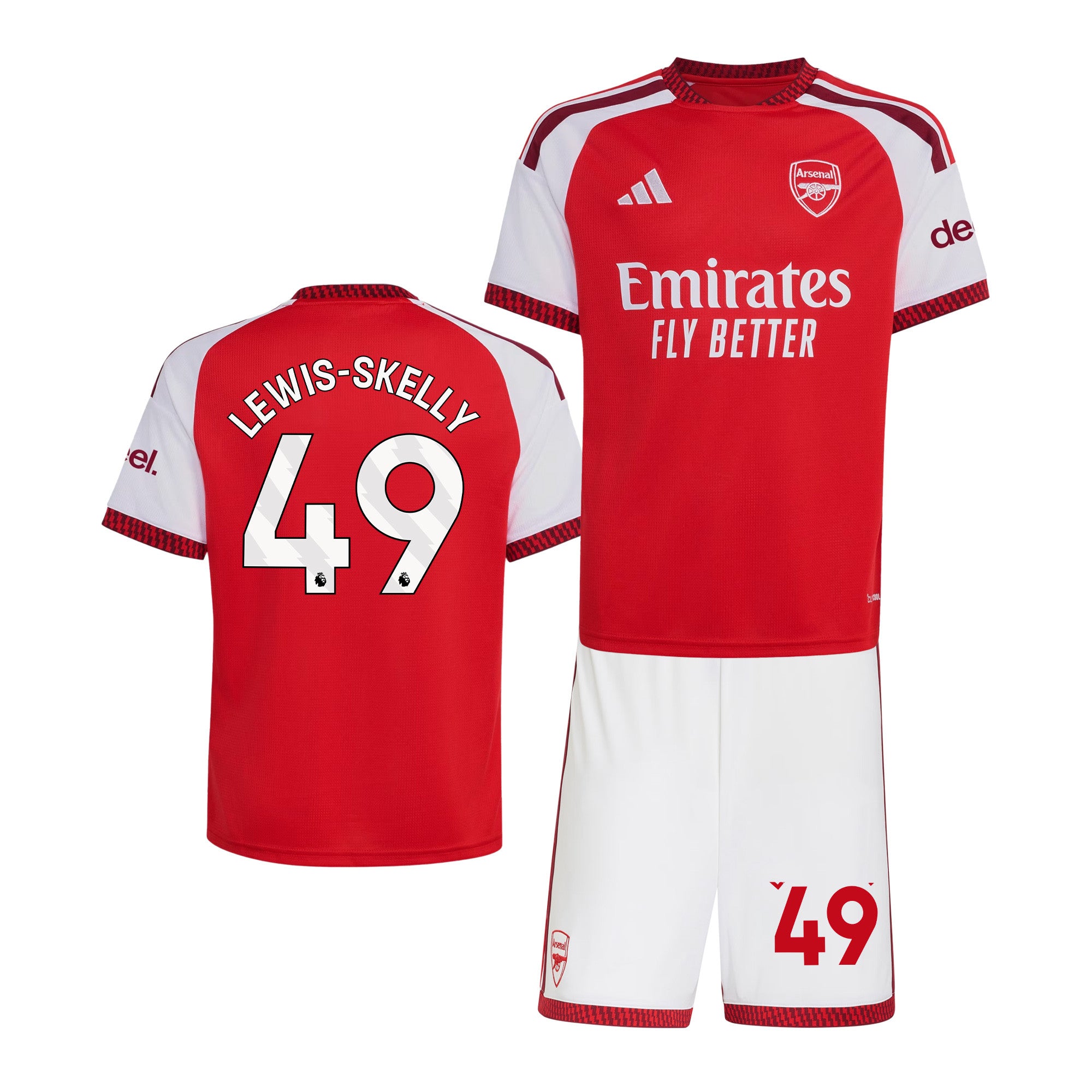 Myles Lewis-Skelly 49 Arsenal 2026/27 YOUTH Home Jersey & Shorts Set - Red
