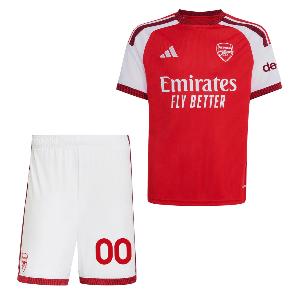 Arsenal 2026/27 Custom Name YOUTH Home Jersey & Shorts Set - Red