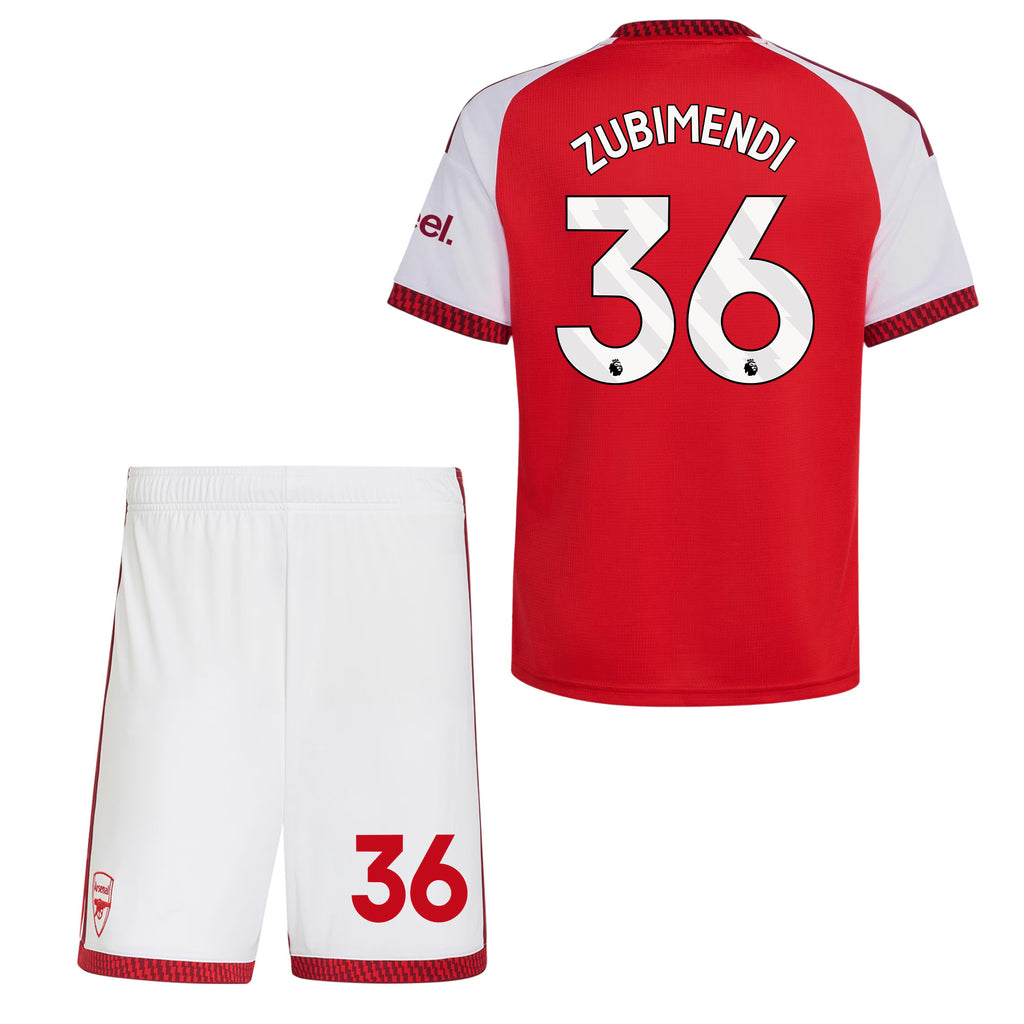 Martin Zubimendi 36 Arsenal 2026/27 YOUTH Home Jersey & Shorts Set - Red
