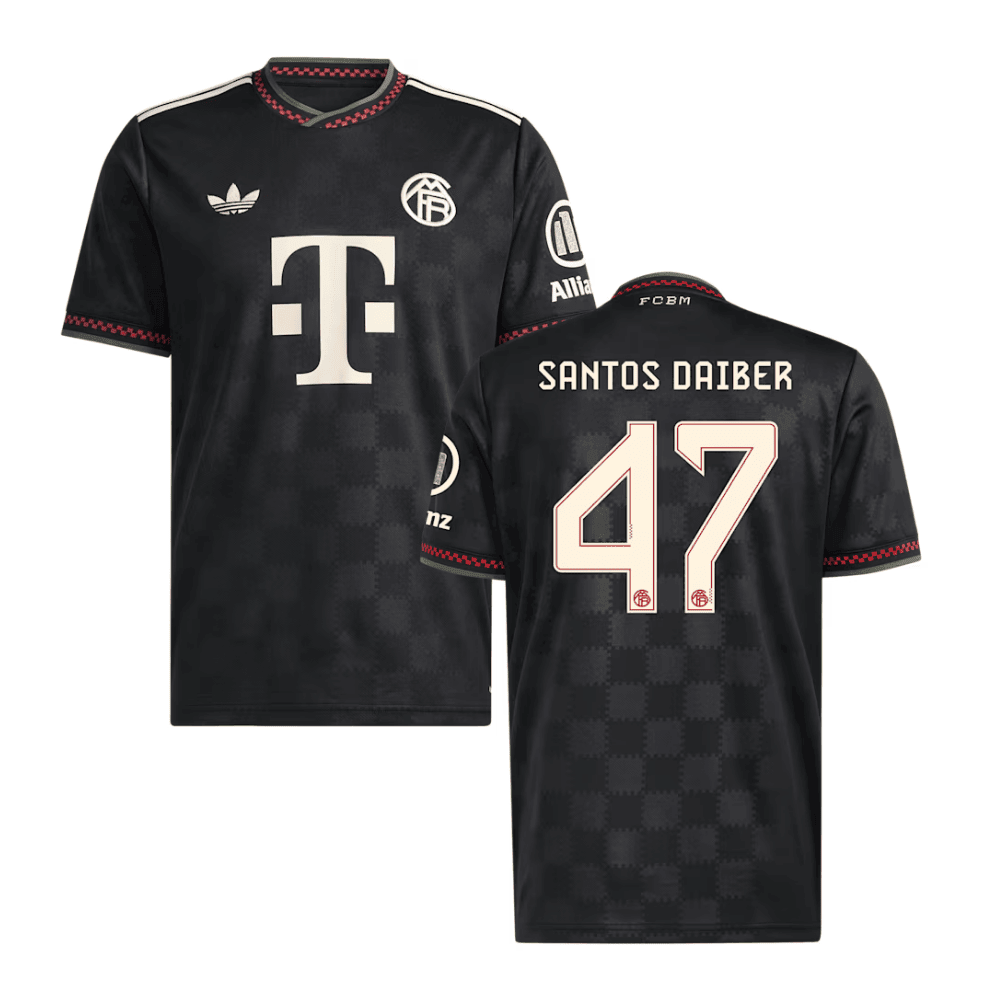 David Santos Daiber 47 Bayern Munich 2025/26 Third Men Jersey - Black