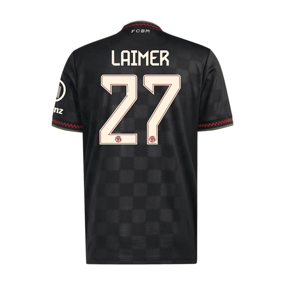 Konrad Laimer 27 Bayern Munich 2025/26 Third Men Jersey - Black