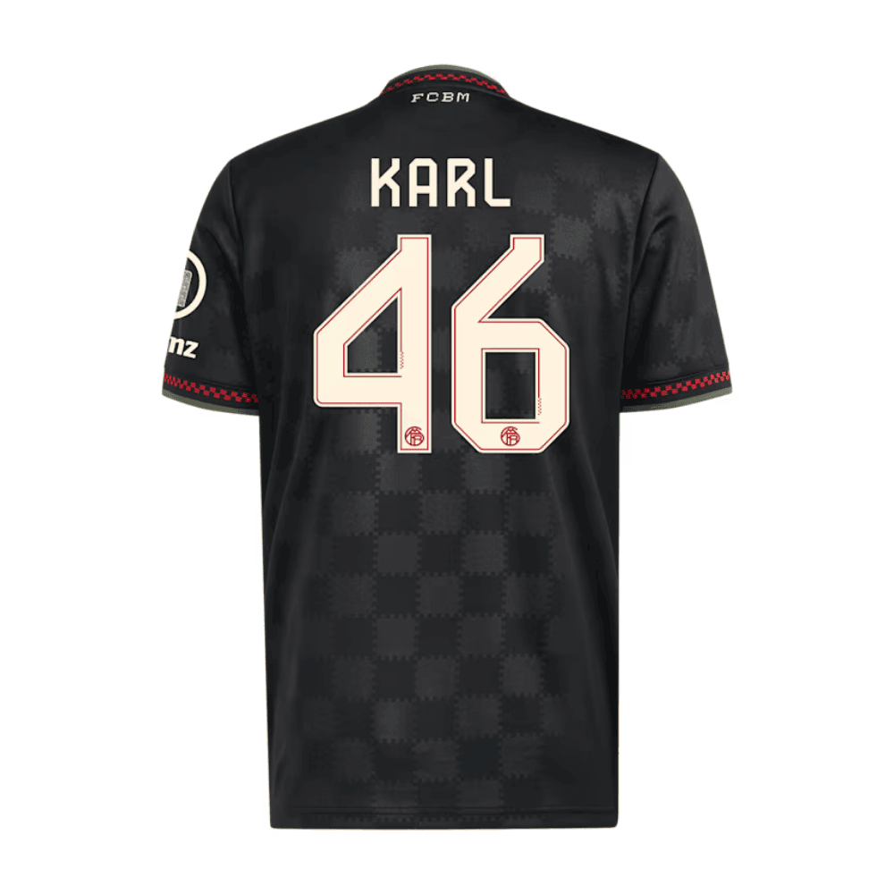 Lennart Karl 46 Bayern Munich 2025/26 Third Men Jersey - Black