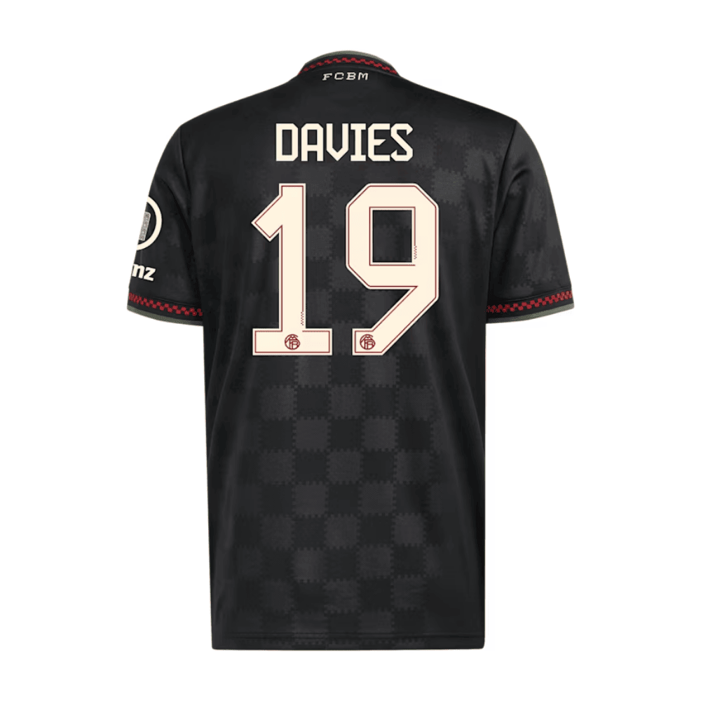 Alphonso Davies 19 Bayern Munich 2025/26 Third Men Jersey - Black