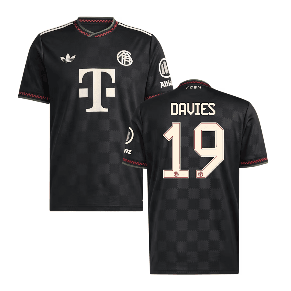 Alphonso Davies 19 Bayern Munich 2025/26 Third Men Jersey - Black