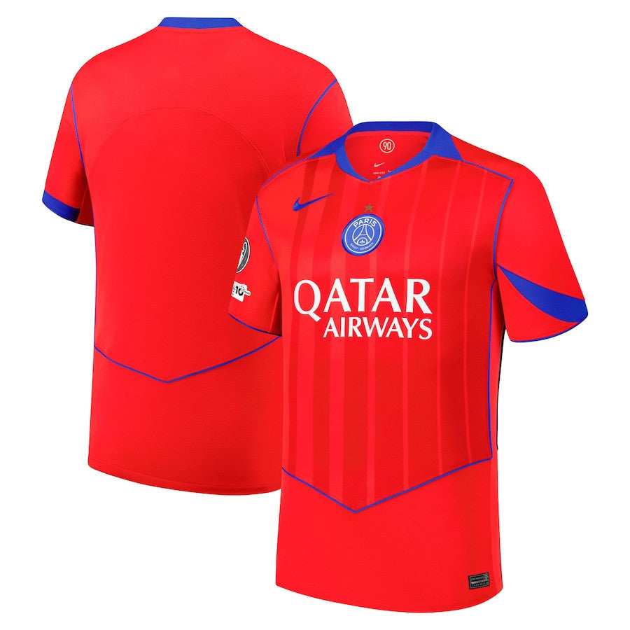 Paris Saint-Germain 2025/26 UCL Titleholder And Foundation 10 Years Badge And Eiffel Star Third Men Jersey - Red