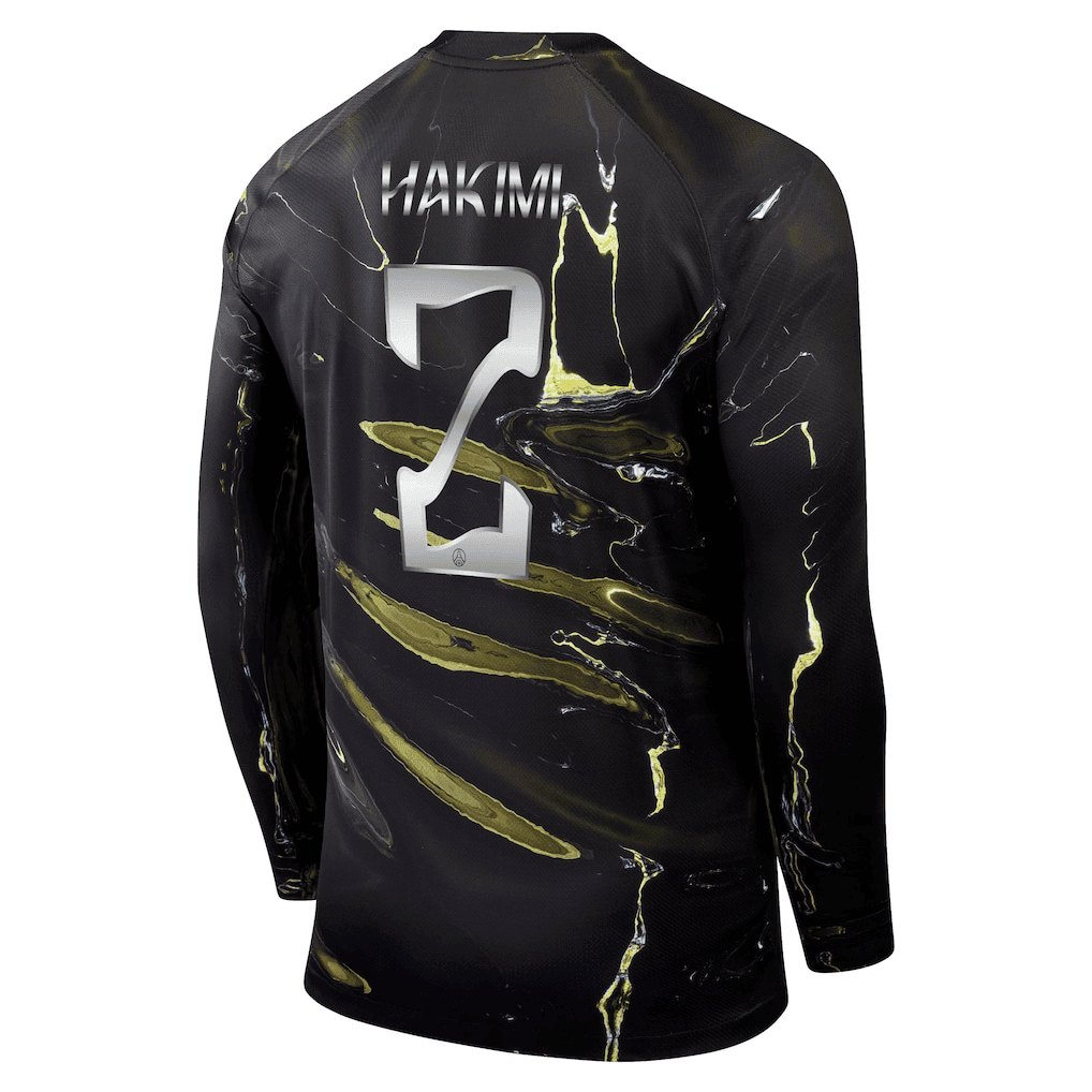 Hakimi 2 Paris Saint-Germain Jordan Night Edition 2025/26 Cup Printing Long Sleeve Jersey - Black