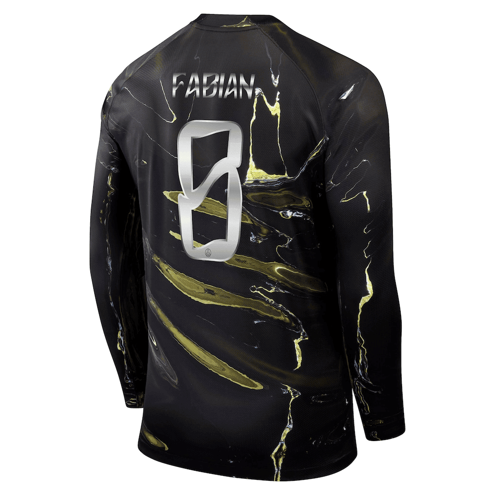 Fabian 8 Paris Saint-Germain Jordan Night Edition 2025/26 Cup Printing Long Sleeve Jersey - Black