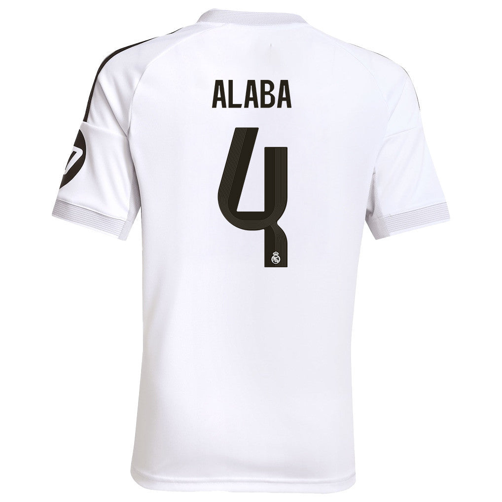 David Alaba 4 Real Madrid 25/26 Home YOUTH Jersey - White