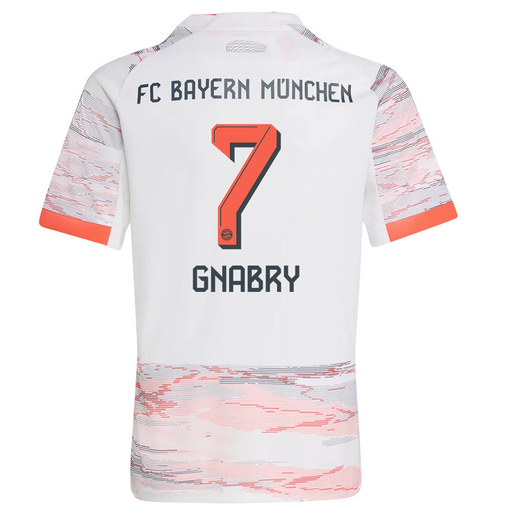 Serge Gnabry 7 Bayern Munich 25/26 Away YOUTH Jersey - White